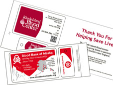 Blood bank donor cards